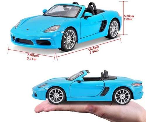 Porsche 718 Boxster (982) 2016 light-blue 1:24 Bburago NEW+boxed  #2341 instant wheels