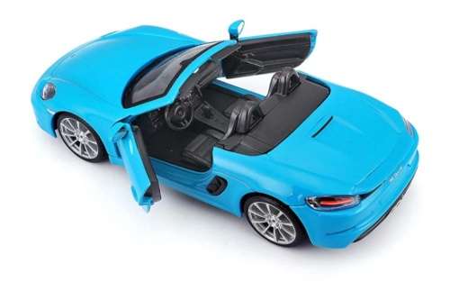 Porsche 718 Boxster (982) 2016 light-blue 1:24 Bburago NEW+boxed  #2341 instant wheels