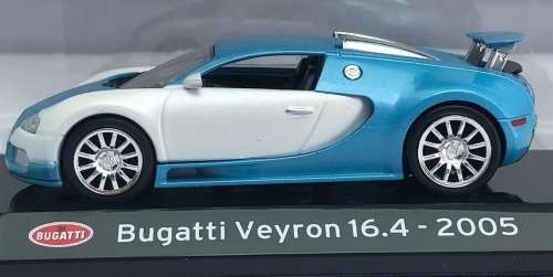 Bugatti Veyron 16.4 2005 blue+white-met 1:43 IXO NEW+boxed  #5931 instant wheels
