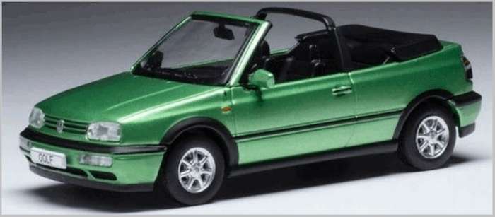 Volkswagen Golf III Cabriolet 1995 green-met 1:43 IXO NEW+boxed.      *5966 instant wheels