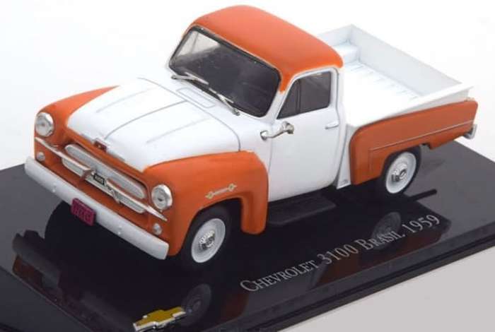 Chevrolet 3100 Pickup 1959 white+orange 1/43 IXO/Salvat NEW+boxed *5130 instant wheels