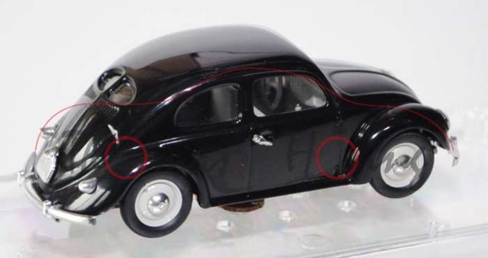Volkswagen Beetle 1949 black 1/43 Rio NEW+boxed   #4389 instant wheels
