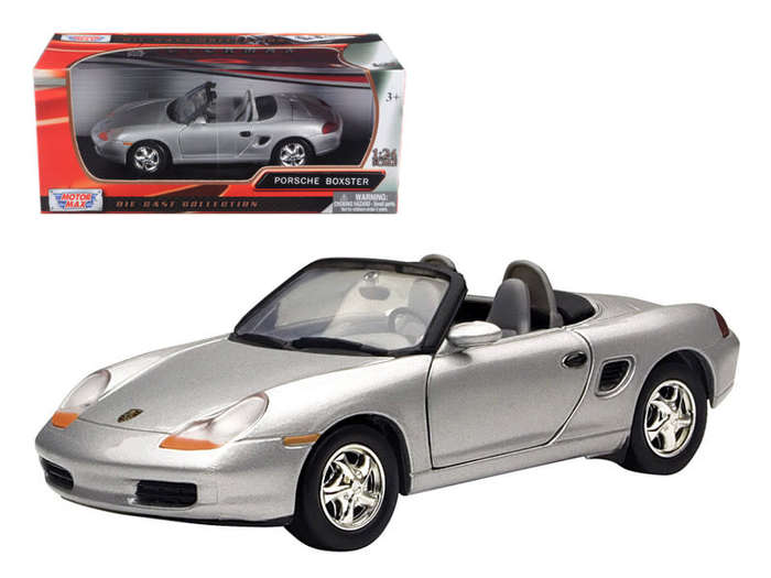 Porsche Boxter (986) Roadster 2002 silver 1/24 Motormax NEW+boxed  #2146 instant wheels