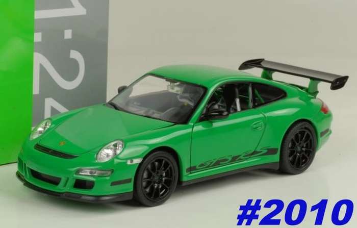 Porsche 911 997 GT3-RS 2011 green 1/24 Welly NEW #2010 instant wheels