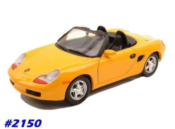 Porsche Boxster 986 cabrio 2004 yellow 1/24 Motormax NEW+boxed  #2150 instant wheels