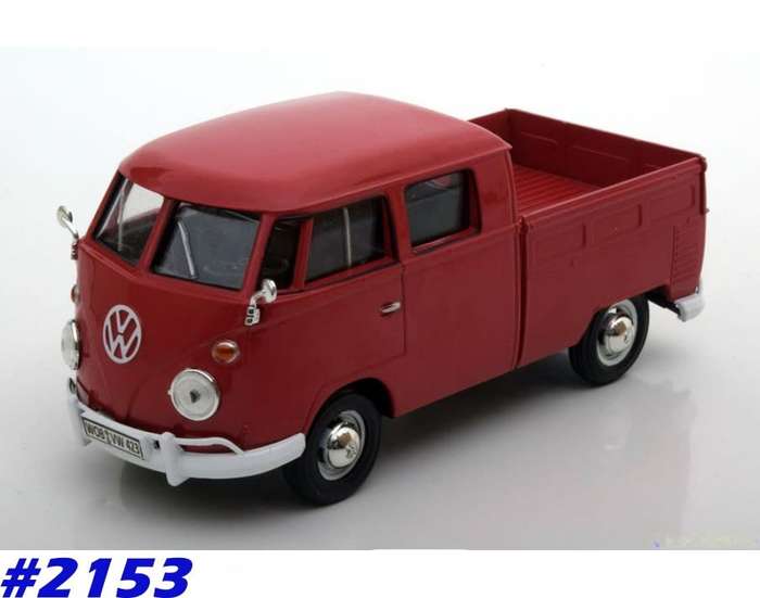 Volkswagen T1 double-cab pick-up 1959 red 1/24 Motormax NEW+boxed #2153 instant wheels