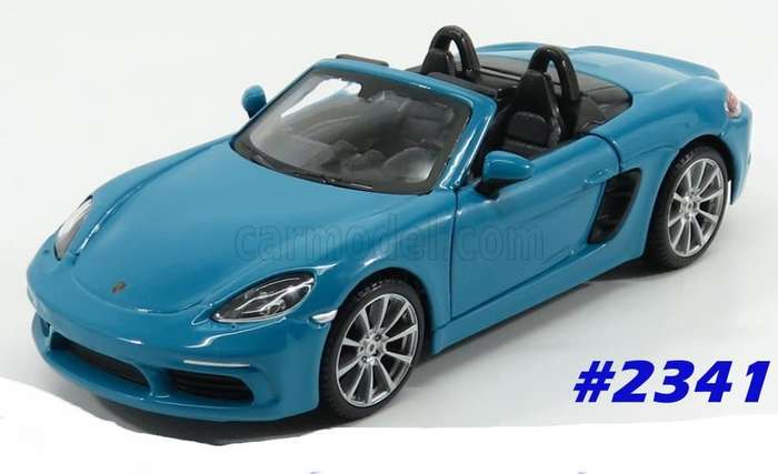 Porsche 718 Boxster (982) 2016 light-blue 1:24 Bburago NEW+boxed  #2341 instant wheels