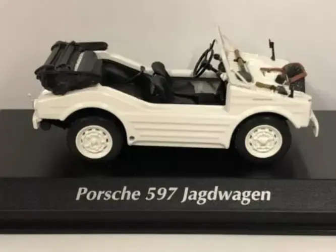 Porsche 597 Jagdwagen (Hunting Car) 1954 white 1/43 Maxichamps NEW+boxed #6026 instant wheels