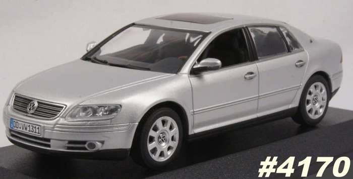 Volkswagen Phaeton 2007 silver 1/43 Minichamps NEW+boxed  #4170 instant wheels