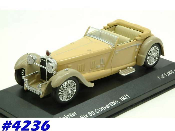 Daimler Double Six 50 Convertible 1931 cream 1/43 Whitebox NEW+boxed  #4236 instant wheels