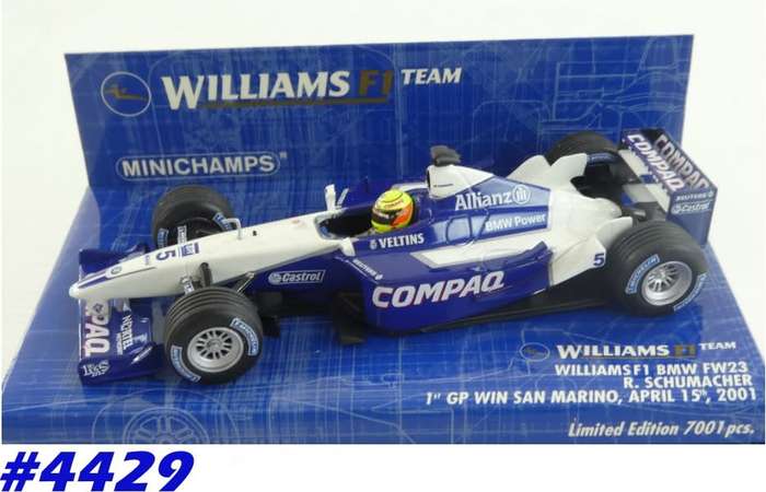 WilliamsF1 BMW FW23 F1 #5 Ralph Schumacher (GP SanMarino) 1/43 NEW+boxed  #4429 instant wheels