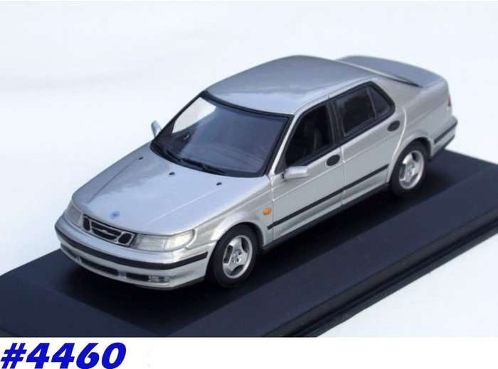 Saab 9-5 (640) Sedan `01 lt.blue-met 1/43 Minichamps NEW+showcased #4460 instant wheels