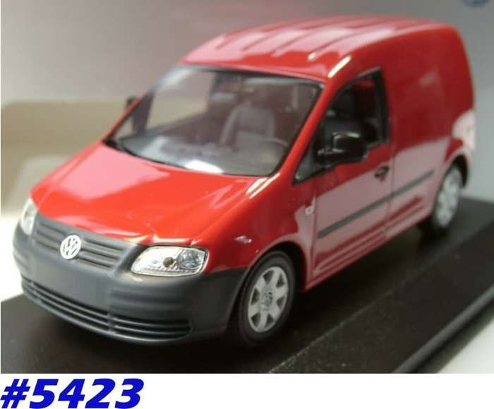 Volkswagen Caddy Panelvan 2005 red 1/43 Minichamps NEW+boxed  #5423 instant wheels