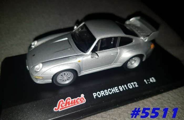 Porsche 911 GT2 2009 silver 1:43 Schuco NEW+boxed  #5511 instant wheels