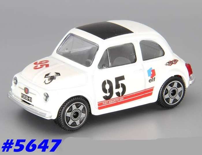 Fiat 500 #95 callenge 1957 white 1/43 Bburago NEW+reblistered  #5647 instant wheels