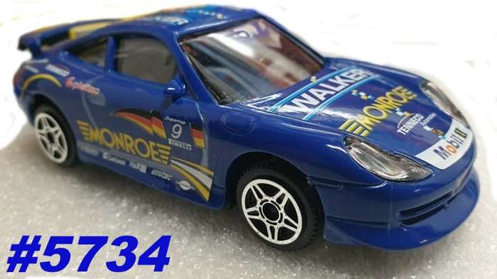 Porsche 911 Carrera WALKER MONROE RACING blue 1/43 Bburago NEW+reblistered #5734 instant wheels