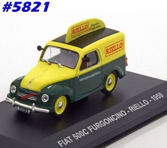 Fiat 500 C Furgoncino 1959 green/yellow 1/43 IXO NEW+boxed  #5821 instant wheels