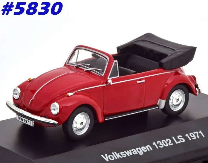 Volkswagen Beetle 1302LS cabrio 1971 red 1/43 IXO NEW+boxed  #5830 instant wheels