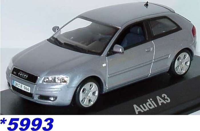 Audi A3 8P V6 3.2 quattro DSG 2-door Akoya silver 2012 1/43 Minich`s NEW+boxed *5993 instant wheels