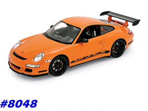 Porsche 911 GT3 RS (997) orange 1/18 Welly NEW+BOXED  #8048 instant wheels