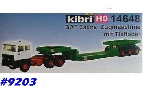 DAF horse + HD low bed trailer 1/87 Kibri NEW+boxed  #9203 instant wheels