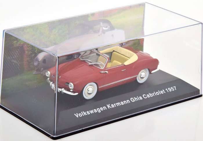Volkswagen Karmann Ghia I (1300) Cabriolet 1957 red 1/43 Altaya/IXO #6047 instant wheels