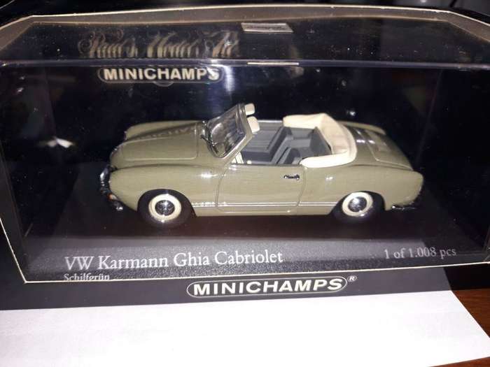 Volkswagen Karmann Ghia I (1300) reed-green 1959 1/43 Minichamps NEW+boxed #6056 instant wheels