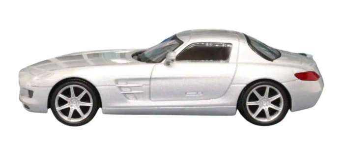 Mercedes-Benz SLS AMG gullwing Coupe 2008 silver 1/43 Rastar NEW+boxed #6065 instant wheels