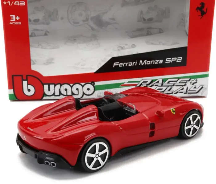 Ferrari Monza SP2 2018 Rosso Corsa Red 1/43 Bburago NEW+boxed #6067 instant wheels