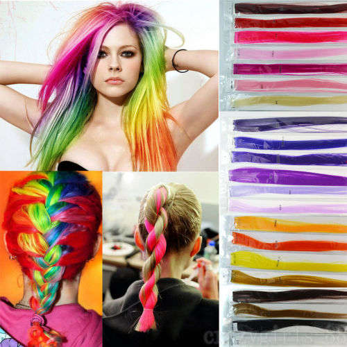 Cool " Light Blue " Colour Synthetic Hair Extension