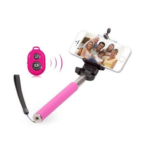 High Quality and Super Cool HAMEE Wireless Bluetooth Selfie Stick with Remote  ( PINK )