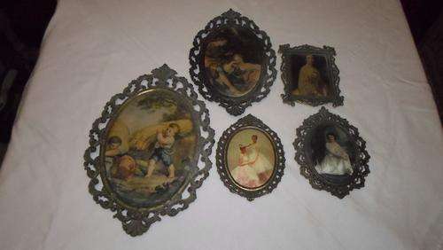 LARGE OLD COLECTION OF SILK METAL PICTURE FRAMES