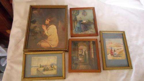 SET OF 5 FRAMED  OLD PICTURES 2 RITEN ON THE BACK 1936