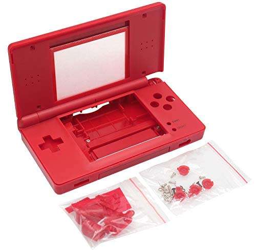 The Nintendo DS Lite Coral features a unique dual-screen clam shell design with top and bottom