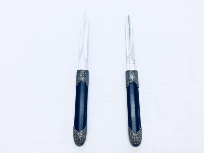 Detachable Double Bladed Knife Staff Two Sword Blade Ninja  Short Sword Steel Metal Baton Dagger