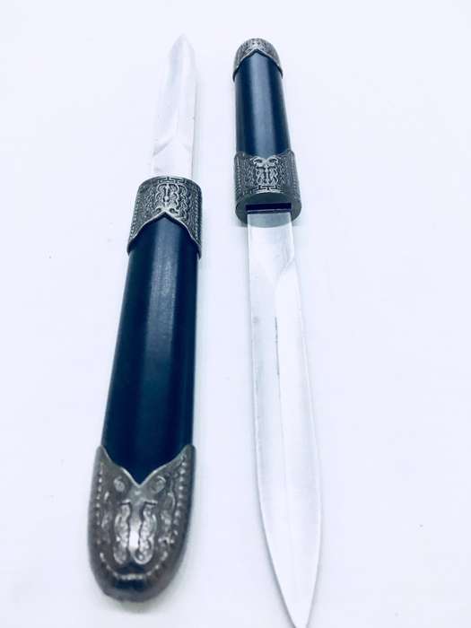 Detachable Double Bladed Knife Staff Two Sword Blade Ninja  Short Sword Steel Metal Baton Dagger