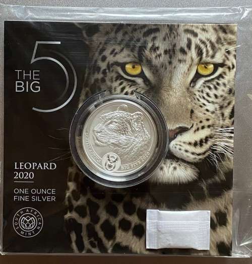 *** The Big Five `Leopard` R5 1 oz Silver Coin. Limited Mintage of 15,000. ***