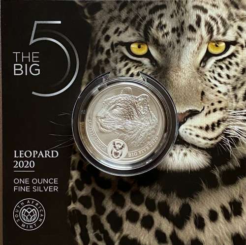 *** The Big Five `Leopard` R5 1 oz Silver Coin. Limited Mintage of 15,000. ***