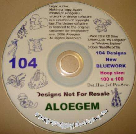 ## 104 Bluework Embroidery designs ##