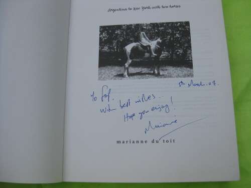 `Crying with Cockroaches`  Argentina to New York with two horses`  Soft cover.