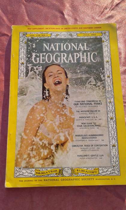 1966 `National Geographic`. Magazine.  Volume 130.  No. 1.