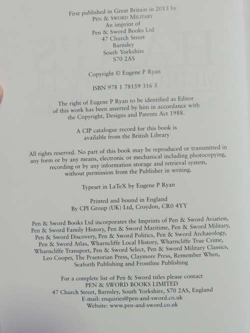 Haig`s Medical Officer - the Papers of Col Eugene `Micky` Ryan CMG DSO RAMC