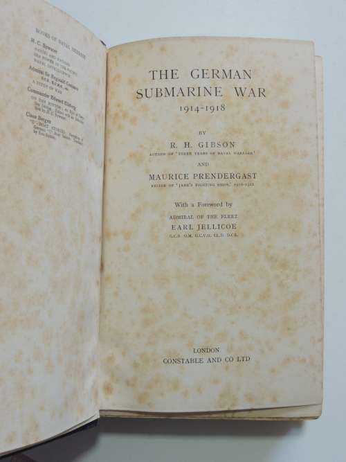 The German Sumarine War 1914-1918 (1931)RH Gibson, M Prendergast