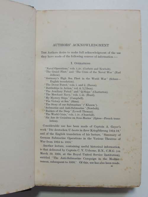 The German Sumarine War 1914-1918 (1931)RH Gibson, M Prendergast