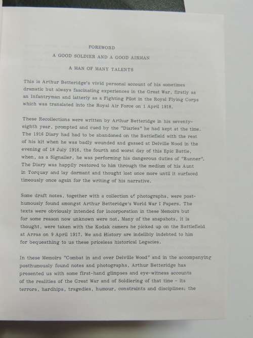 Combat In And Over Delville Wood  3 Vols - Arthur H. Betteridge