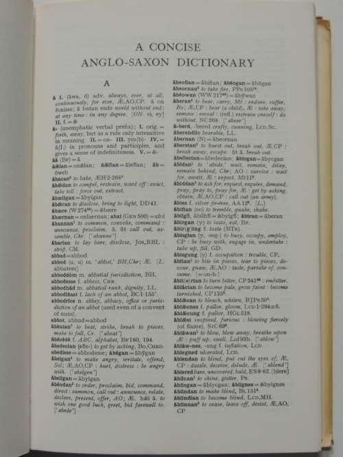 A Concise Anglo-Saxon Dictionary - 4th Edition 1975 - SCARCE