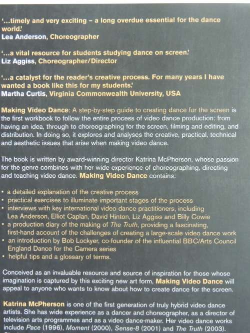 Making Video Dance - A  Step by Step Guide Creating Dance for the Screen - Katrina McPherson