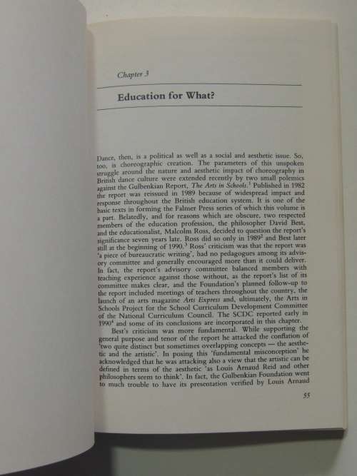 Dance as Education - Towards a National Dance Culture - Peter Brinson BOOK