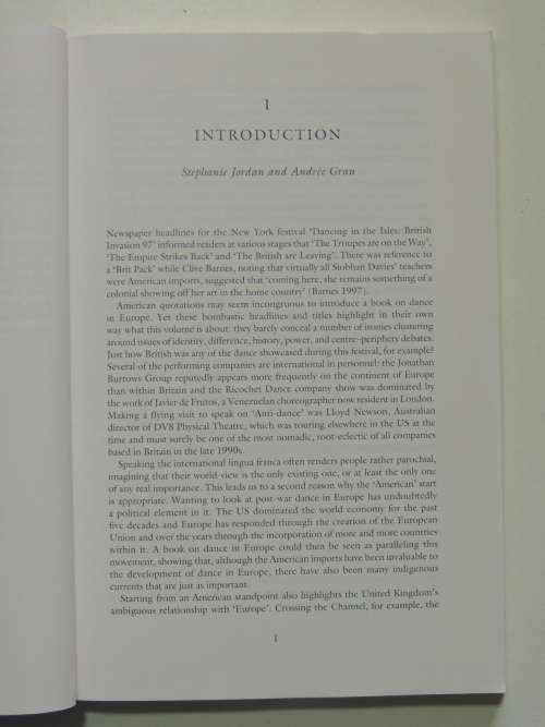Europe Dancing, Perspectives onTheatre Dance& Cultural Identity - Ed. Andree Grau, Steph Jordan BOOK