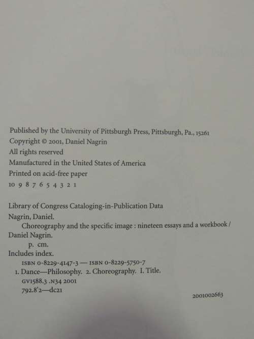 Choreography & the Specific Image - 19 Essays & a Workbook - Daniel Nagrin